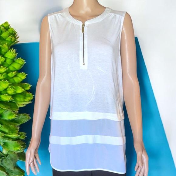 MICHAEL Michael Kors White Sleeveless Top with Zipper - Picture 11 of 16